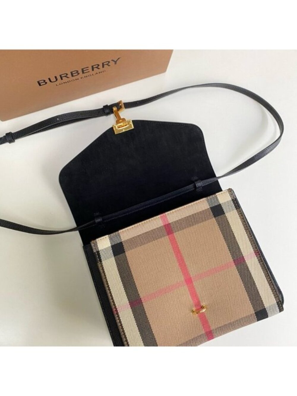 Burberry Vintage Check Leather Crossbody Bag (Small) - Picture 5 of 9
